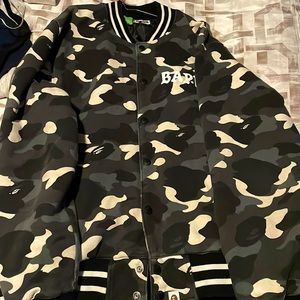 Camouflage Bape jacket black white gray